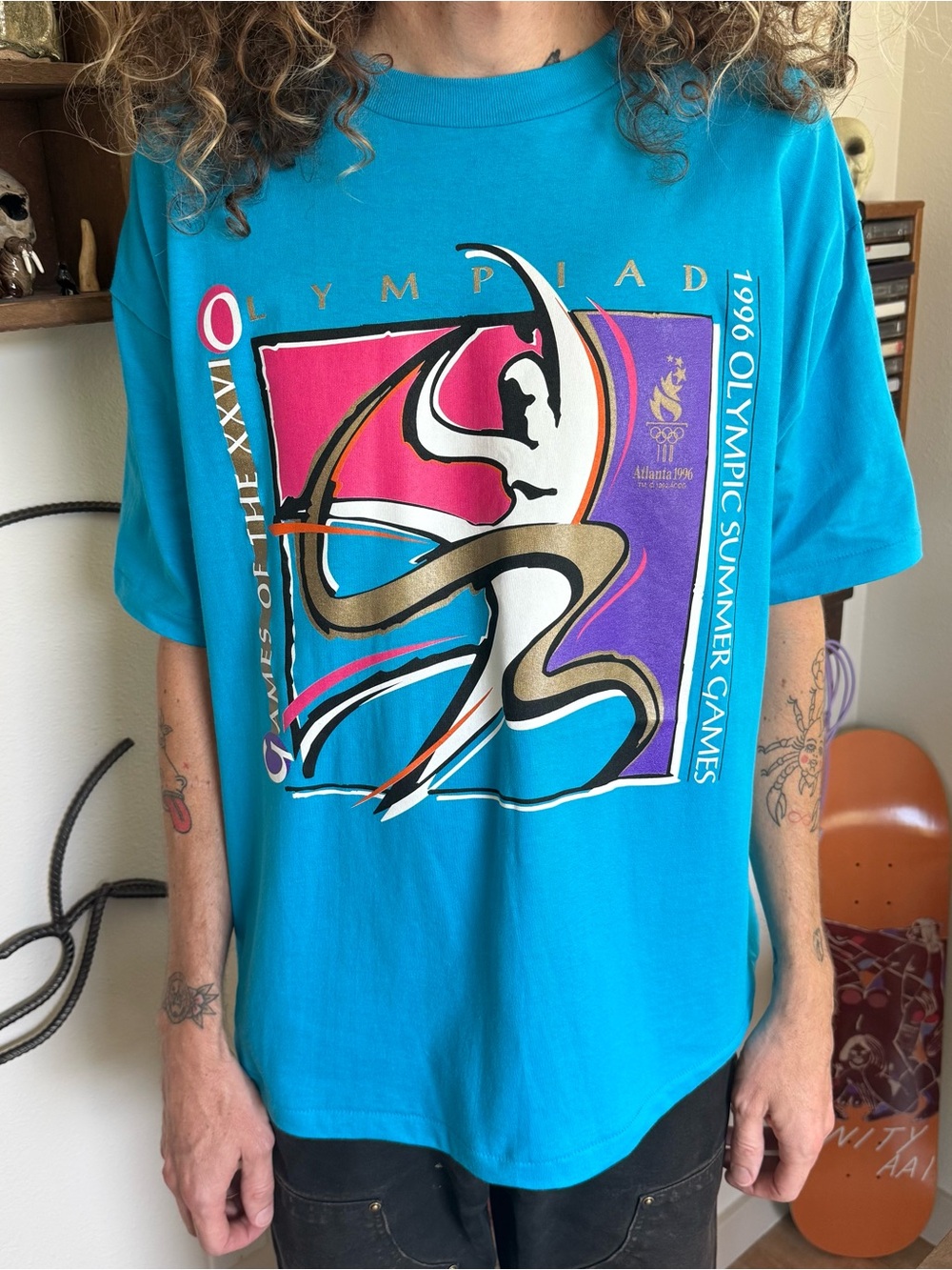 Vintage Deadstock 90s Atlanta Summer Olympics 1996 Graphic Tee ~ Size Large